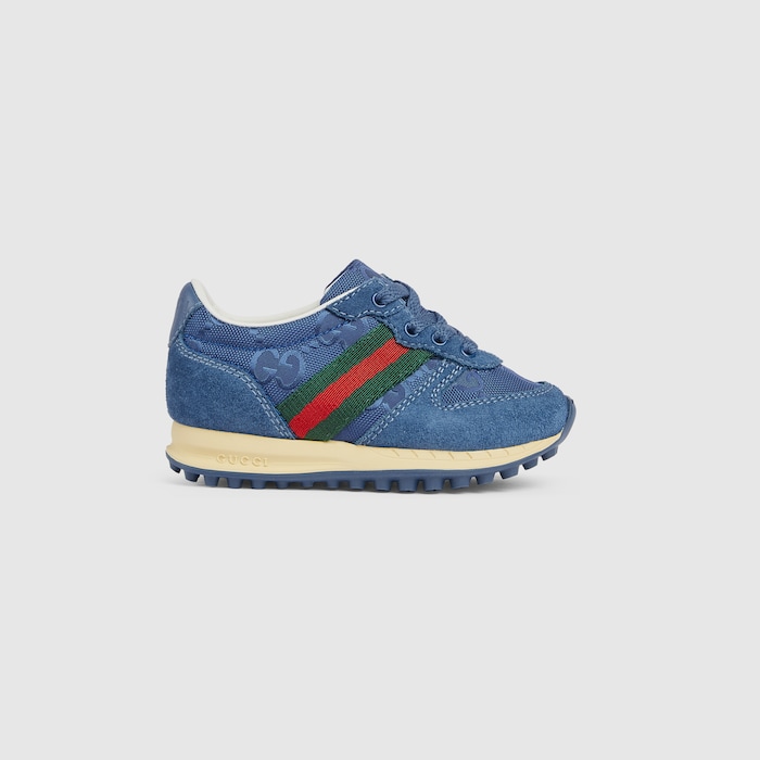 Toddler Gucci Re-Motion sneakers in blue GG nylon and suede