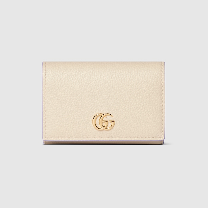 日本限定 ダブルG バイカラー カードケース ・アイボリー レザー