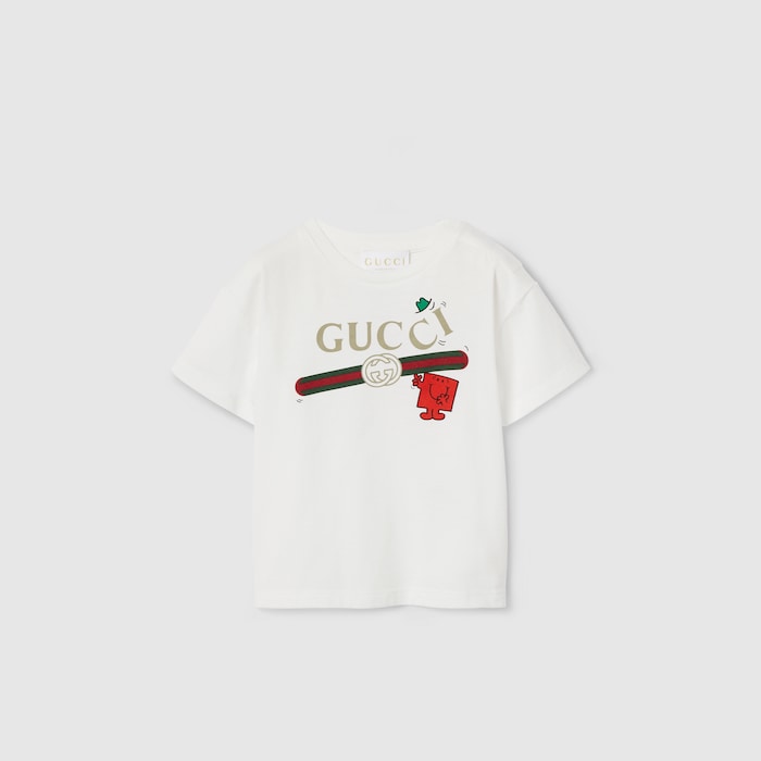 Baby cotton T-shirt with print in white | GUCCI® UK