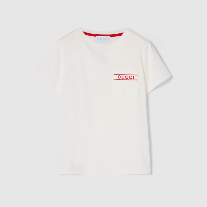 Children's cotton T-shirt in white | GUCCI® ZA