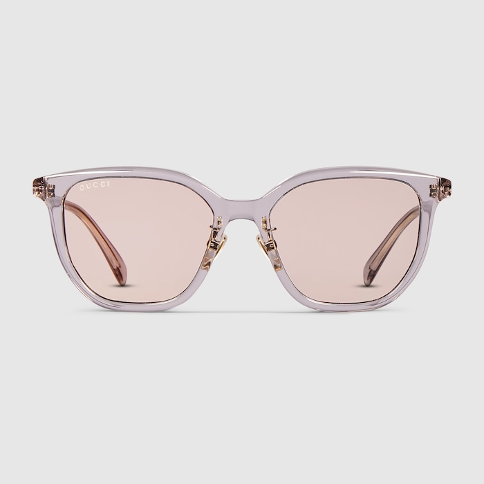 GUCCI スクエアサングラス ケース付き スクエア サングラス（アジアン フィット） ・クリアトープ | GUCCI公式