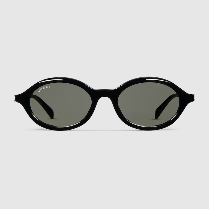 Round frame sunglasses in black | GUCCI® US