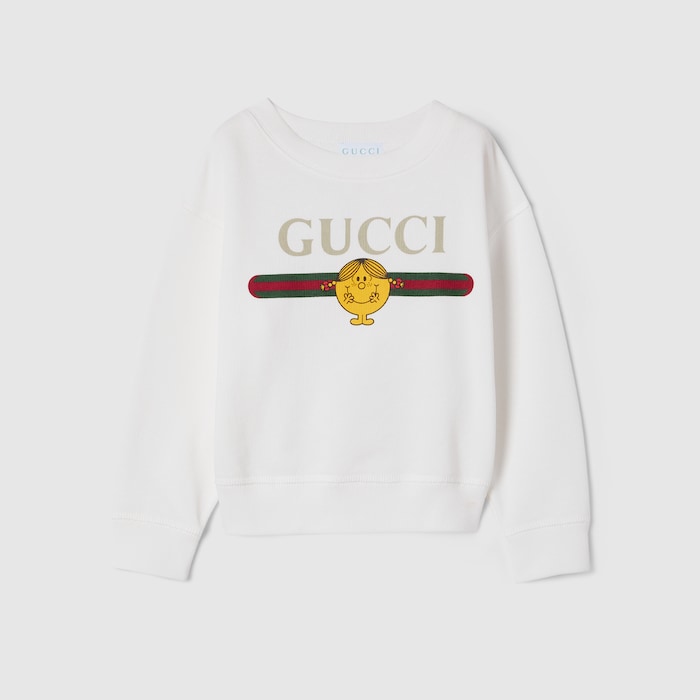 Children's cotton sweatshirt with print in white | GUCCI® US