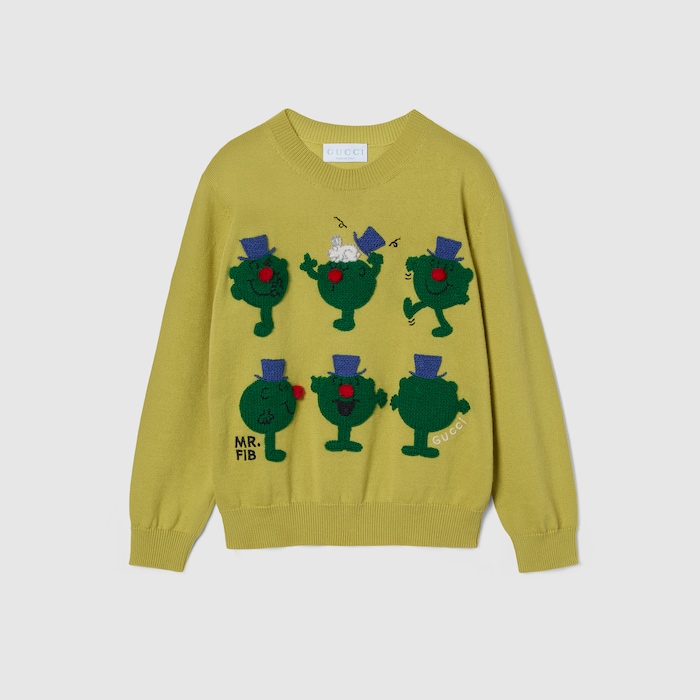 Children's cotton sweater in lime green | GUCCI® US