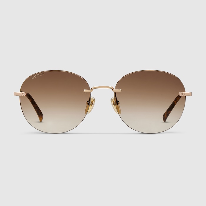 Specialized fit frameless sunglasses in rose gold | GUCCI® US