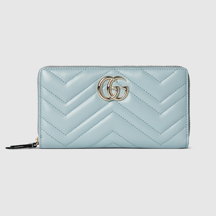 ダブルG ジップアラウンドウォレット ・ライトブルー レザー | GUCCI公式