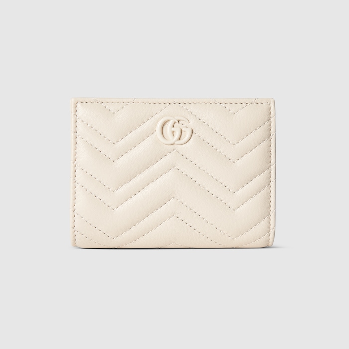 GUCCI Marmont wallet white　マーモント　二つ折り財布 GG Marmont wallet on chain in white leather | GUCCI® US