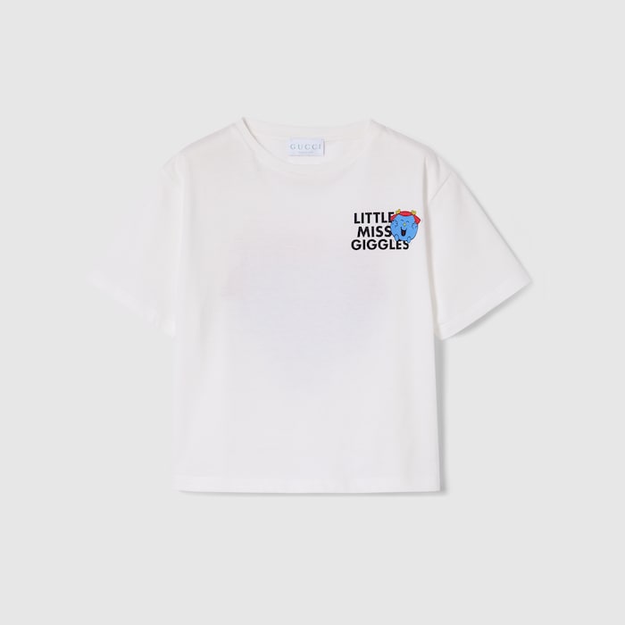 Children's cotton T-shirt with prints in white | GUCCI® UK