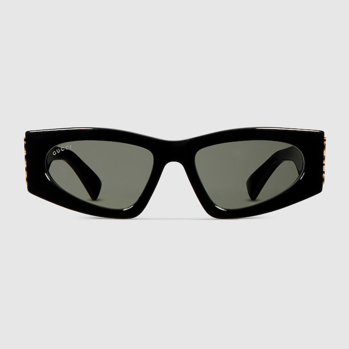 Rectangular frame sunglasses in black | GUCCI® US display picture 1