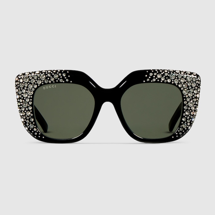 Square frame sunglasses in black | GUCCI® US