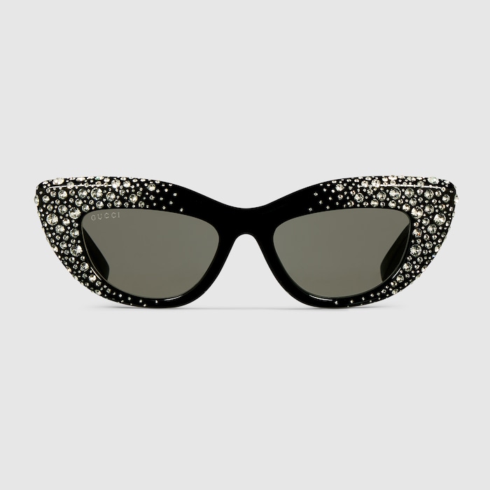 GUCCI GG0075SK キャットアイ サングラス Cat-eye frame sunglasses in black | GUCCI® US