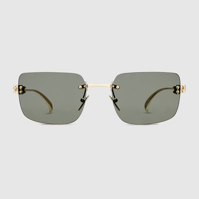 超美品★ GUCCI archive sunglasses rimless Frameless square sunglasses in gold | GUCCI® US