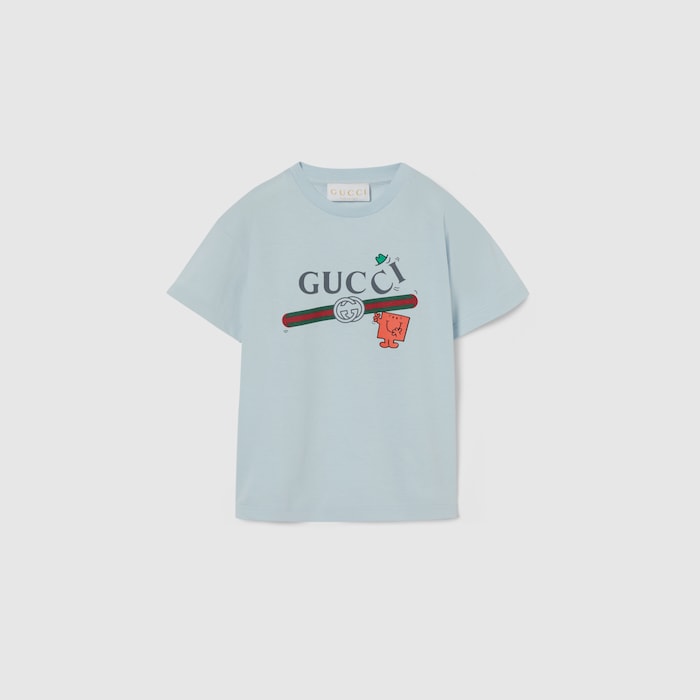 ベビー〕プリント コットン Tシャツ ・ブルー | GUCCI公式