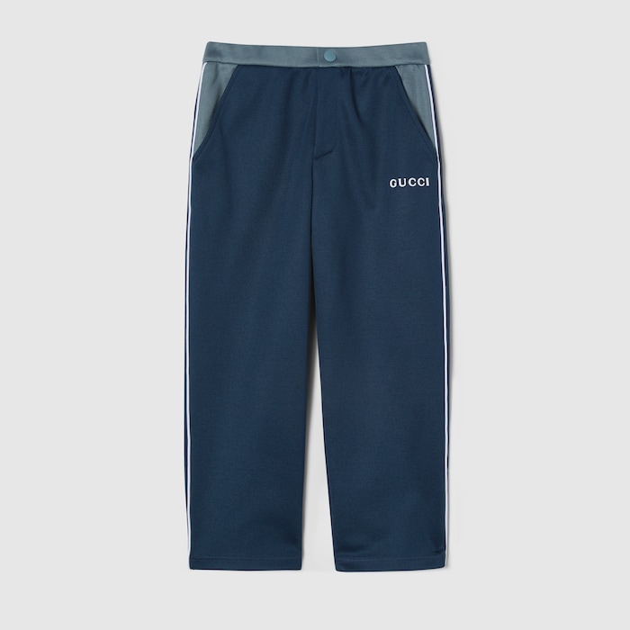 Children's technical jersey trousers in dark blue and blue | GUCCI® ZA
