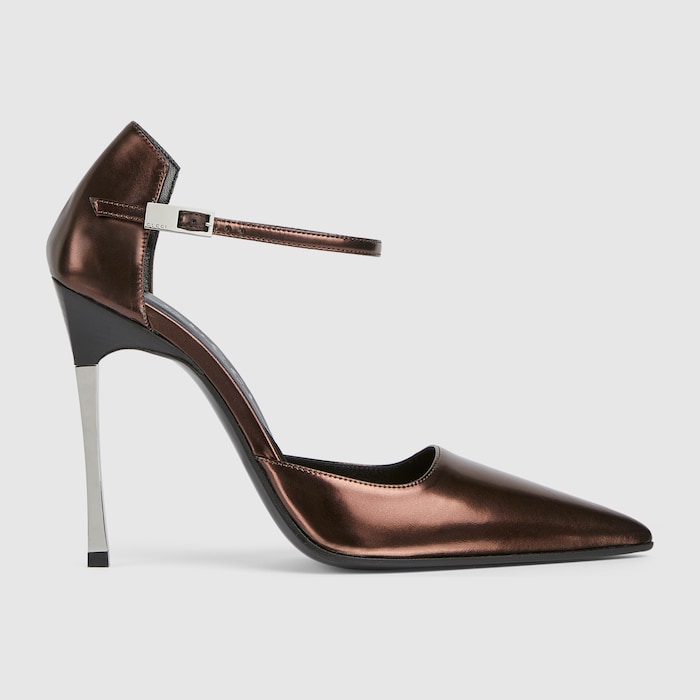 Women's Bombshell pump in copper laminated leather | GUCCI® US