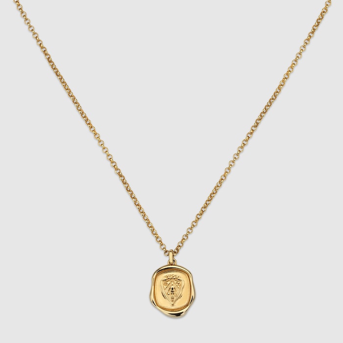 ✨Gucci✨Old★Crest★Charm★Necklace★Gold 863810_I4600_0912_001_100_0000