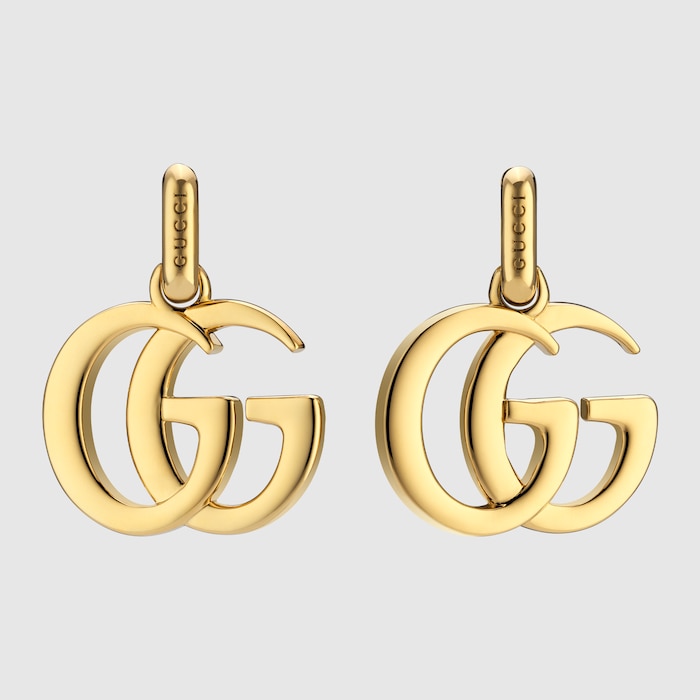 GG Marmont mini earrings in gold-toned brass | GUCCI® US