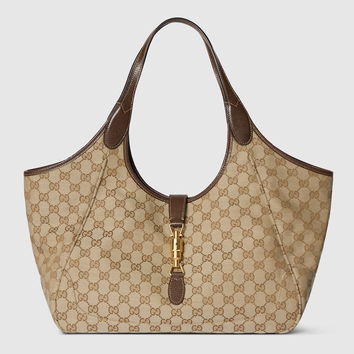 GUCCI（ミディアムトートバッグ） メルカート〕ミディアム トートバッグ ・サンド＆ブラウン GG