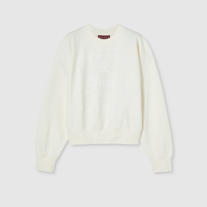 GUCCI アイボリー トレーナー　150くらい Cotton jersey sweatshirt with print in ivory | GUCCI® US