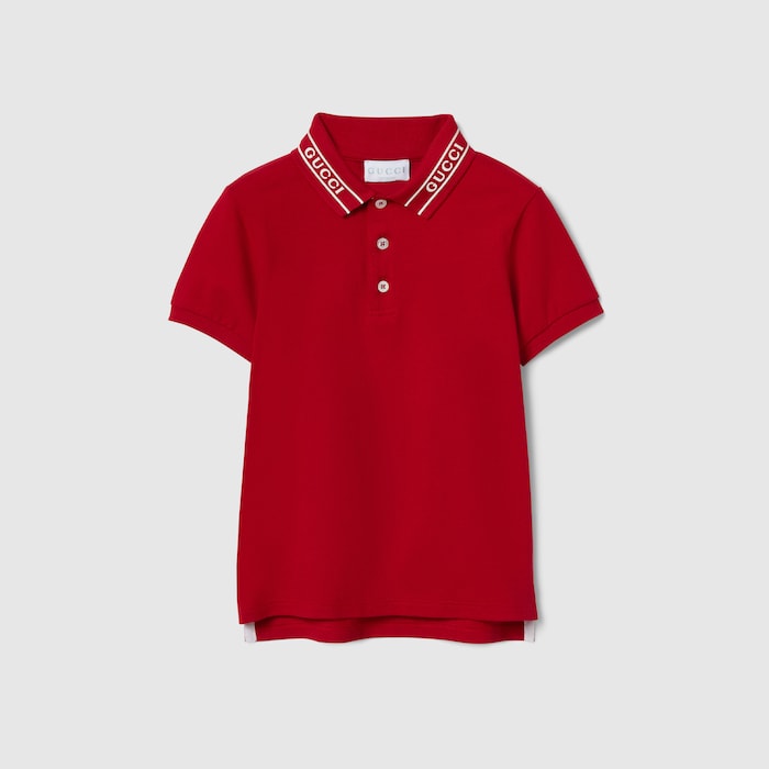 Children's cotton polo shirt in red | GUCCI® US