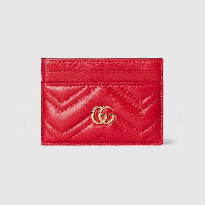 GG Marmont card case in bright red leather | GUCCI® US
