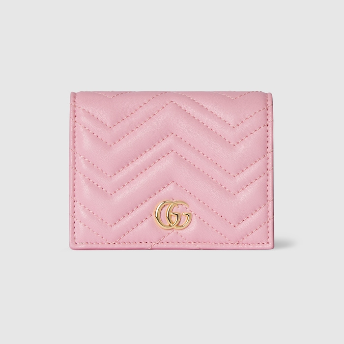GG Marmont small wallet in light pink leather | GUCCI® US