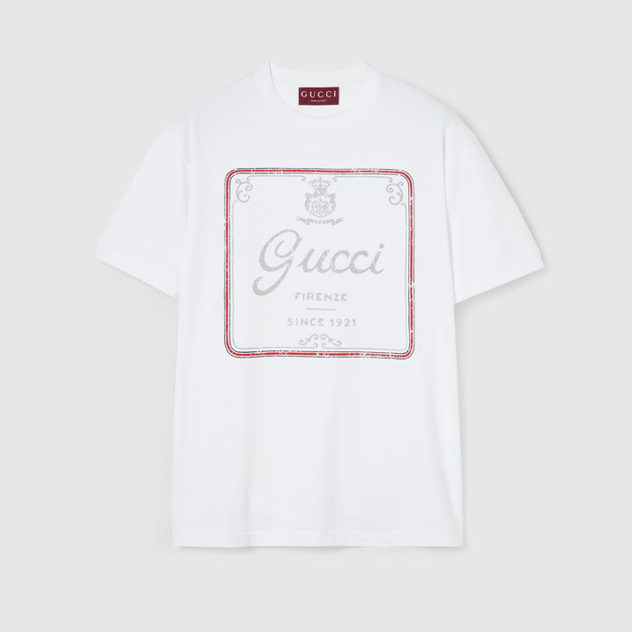 プリント コットンジャージー Tシャツ ・ホワイト | GUCCI公式