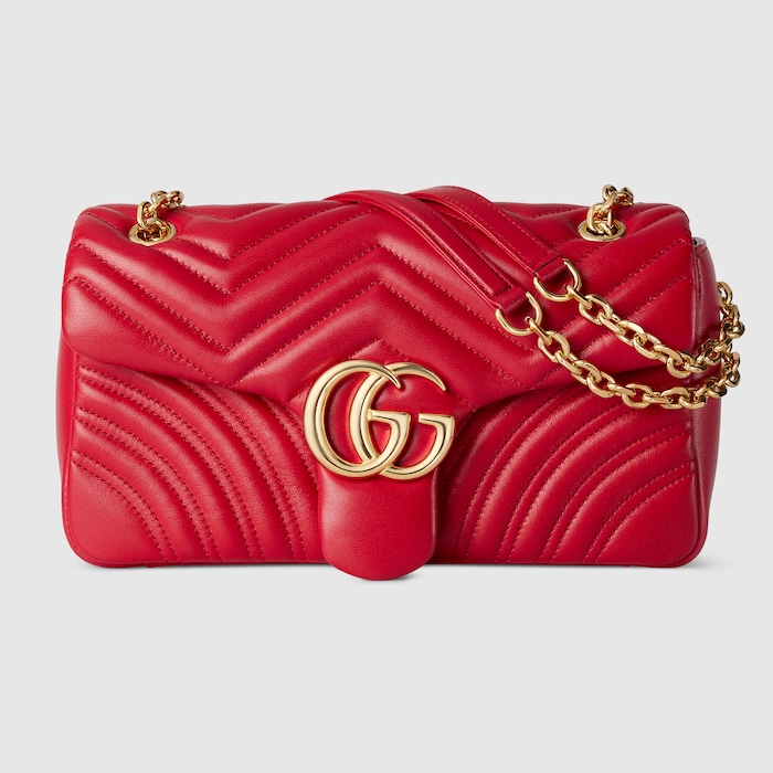 GG Marmont medium shoulder bag in red leather | GUCCI® US