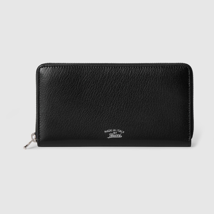 Lira zip around wallet in black leather | GUCCI® US