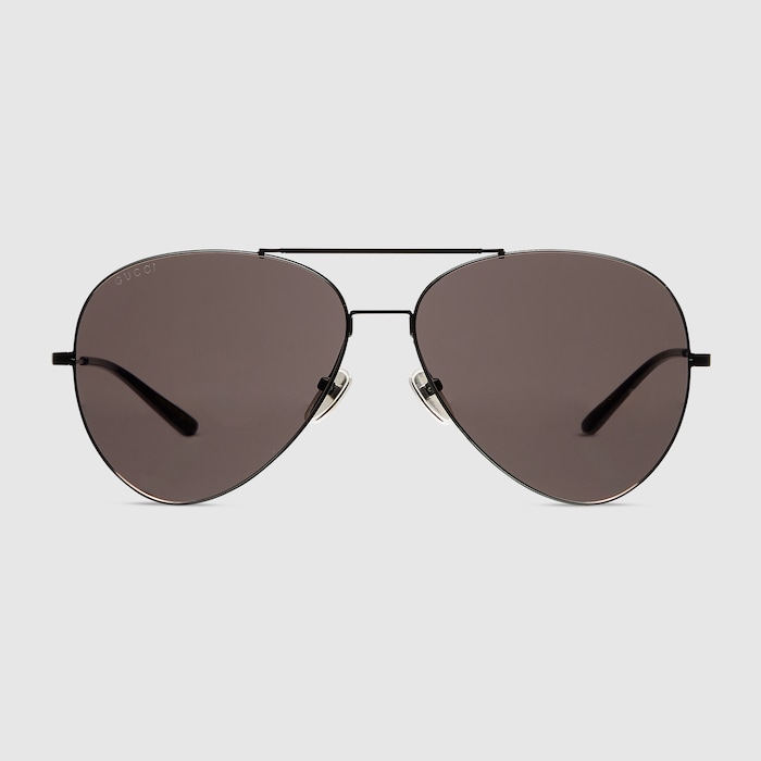 GUCCI ブラックフレーム サングラス ケース付き パイロットフレーム サングラス ・ブラック GGキャンバス | GUCCI公式