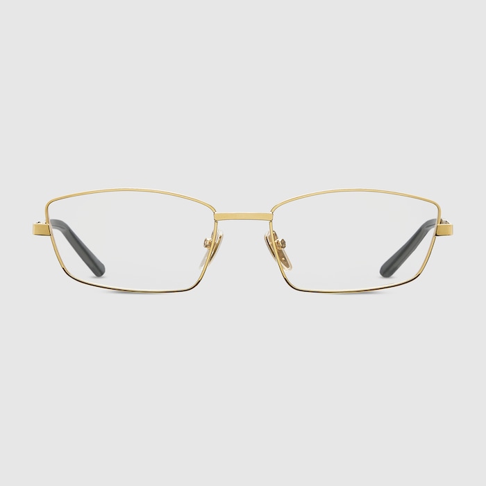 Rectangular optical frame in gold-toned | GUCCI® US