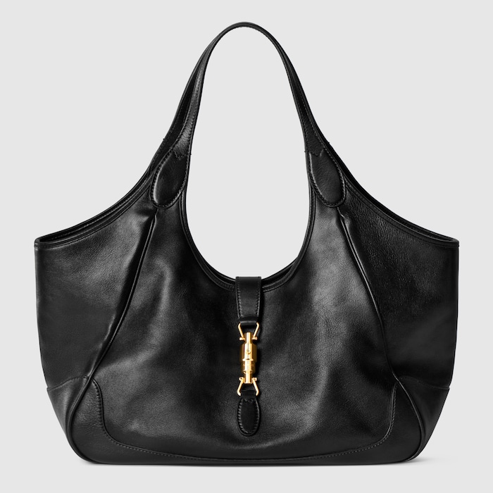 Mercato medium tote bag in black leather | GUCCI® US