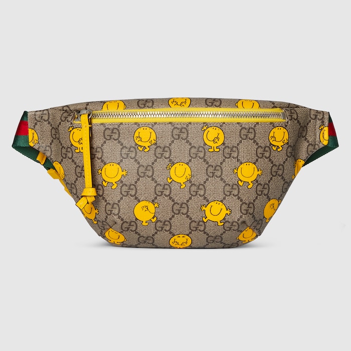 Children's printed GG belt bag in beige and brown GG Supreme