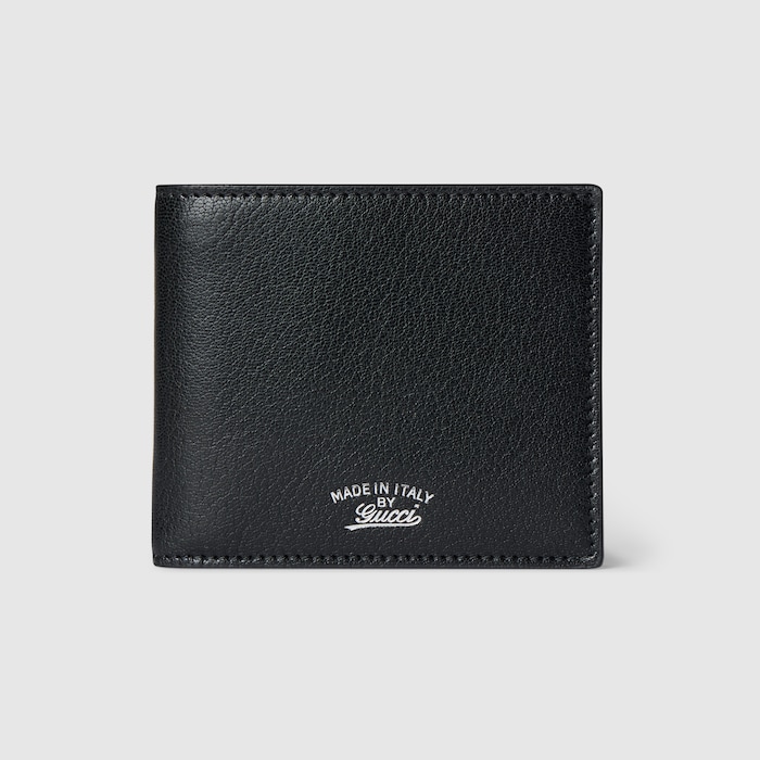 Lira bi-fold wallet in black leather | GUCCI® US