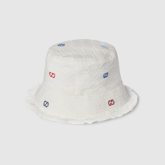 Children's GG cotton bucket hat in white | GUCCI® US