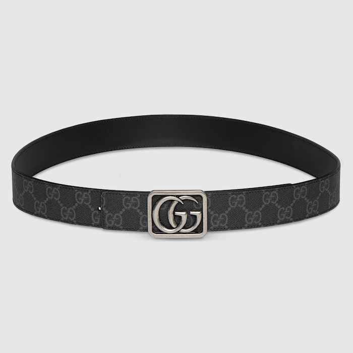 【ふくちゃん】GUCCI マーモント ベルト Reversible GG Marmont belt in black Supreme and black leather