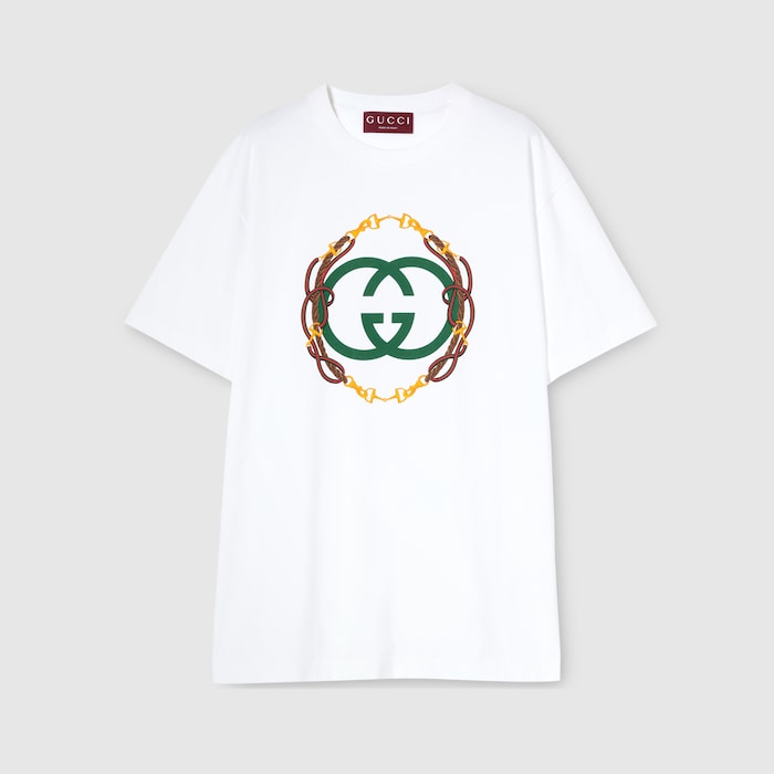 プリント コットンジャージー Tシャツ ・ホワイト | GUCCI公式