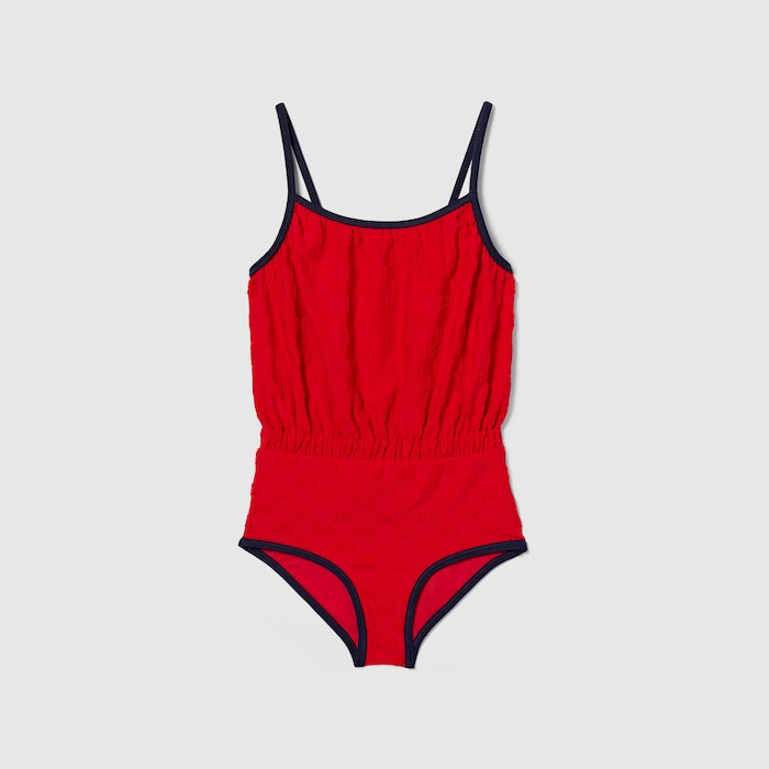 Children's GG terrycloth swimsuit in red | GUCCI® BG