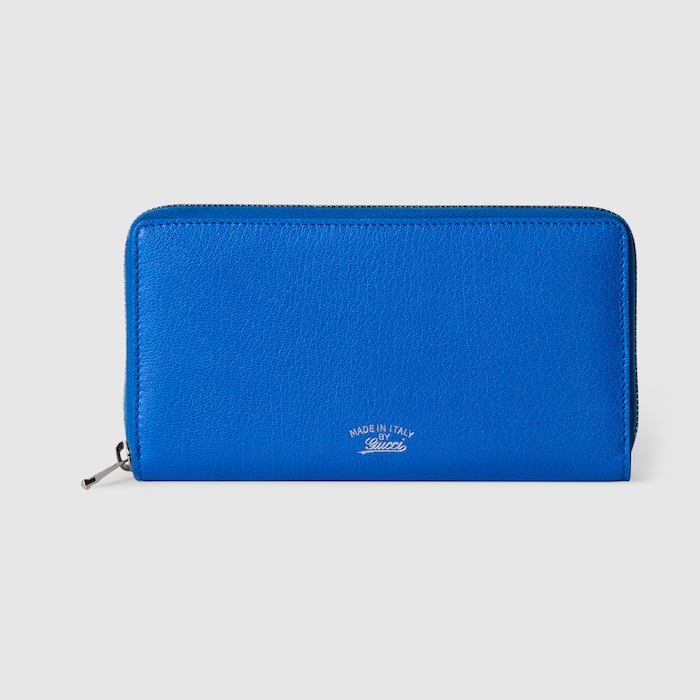 Lira zip around wallet in bright blue leather | GUCCI® SG