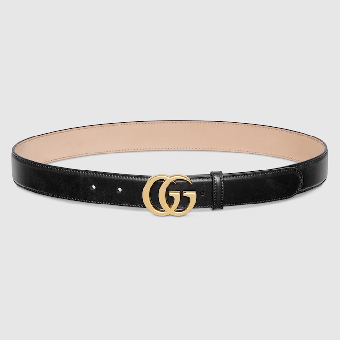 Gucci ベルト GG Marmont belt in black leather | GUCCI® US