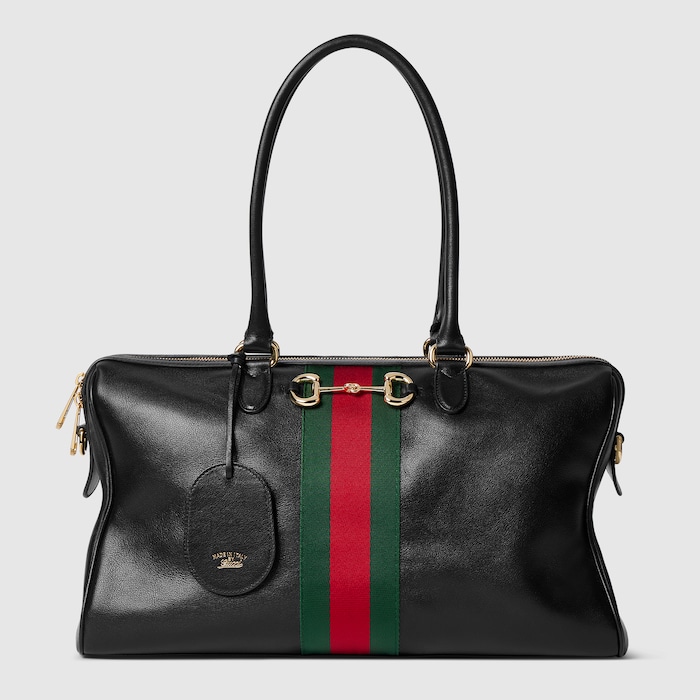 GUCCI ボストンバッグ グッチ ボルセット〕ラージ ボストンバッグ ・ブラック レザー | GUCCI公式