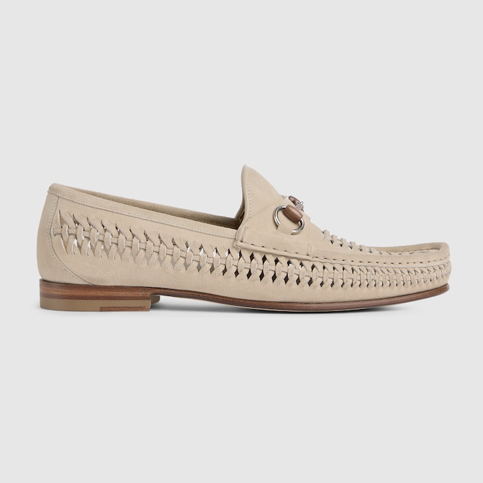 Men's Horsebit 1953 loafer in oatmeal suede | GUCCI US