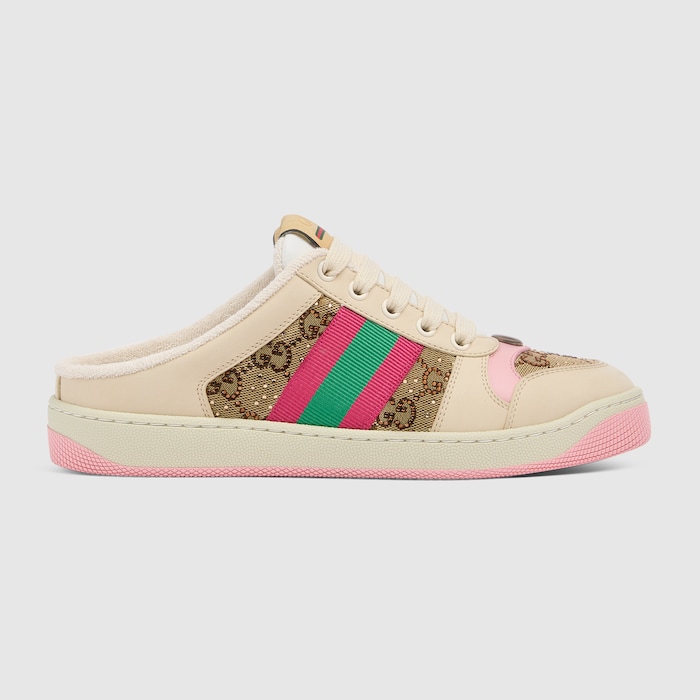 Women's Screener mule in camel and brown GG canvas | GUCCI® US