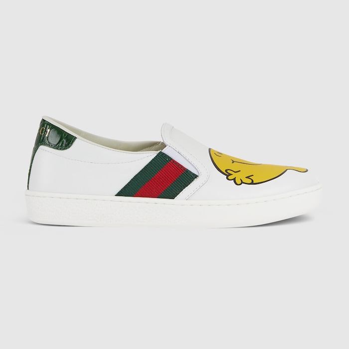 Children's Gucci Ace slip-on sneakers in white leather | GUCCI® US
