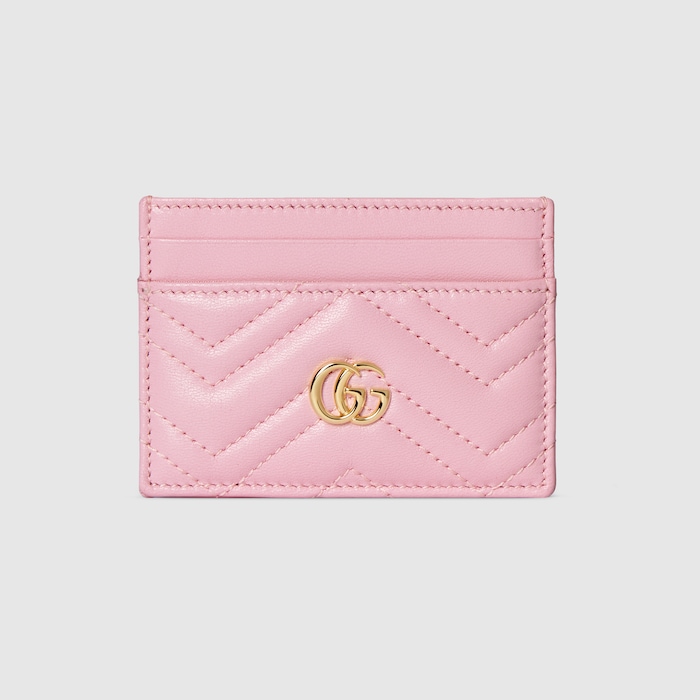 GUCCI ケース ピンク GG Marmont card case in light pink leather | GUCCI® CA