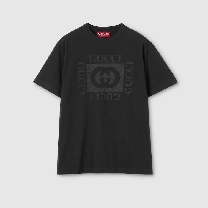 プリント コットンジャージー Tシャツ ・ブラック | GUCCI公式