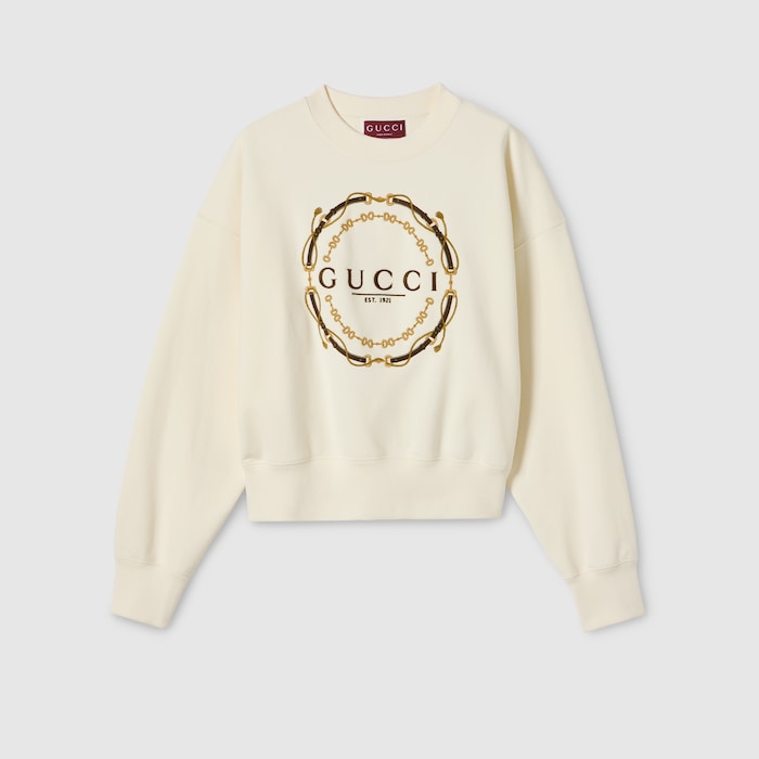 GUCCI グッチ　スパンコール付き　スウェット　アイボリー GUCCI（グッチ） Sweatshirt 井出ちかえ スパンコール装飾クルーネック