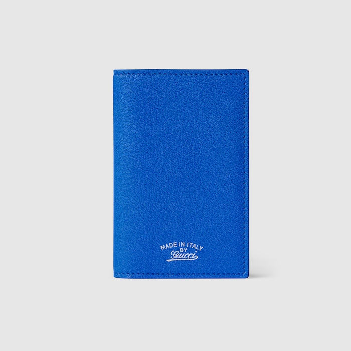Lira card case in bright blue leather | GUCCI® US
