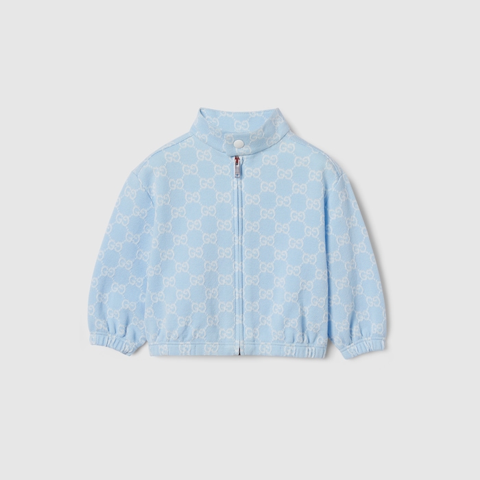 Baby GG cotton jacket in light blue | GUCCI® US