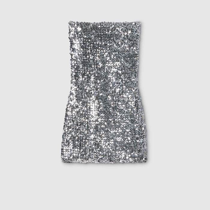 knee length dresses for ladies 1990s Tom Ford Gucci Metallic Bronze Poly/Lurex Stretch Strapless Cocktail Dress